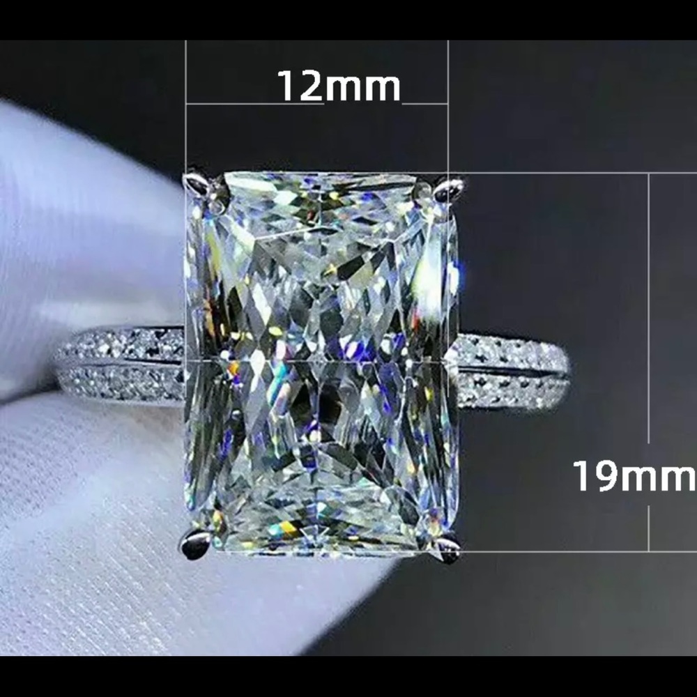 New Rectangle Shape Solid 925 Sterling Silver Eng… - image 6